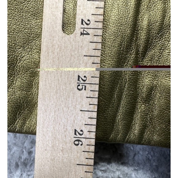 Terry Lewis Classic Luxuries Gold Shimmer Genuine Leather Jacket Large - Picture 7 of 9